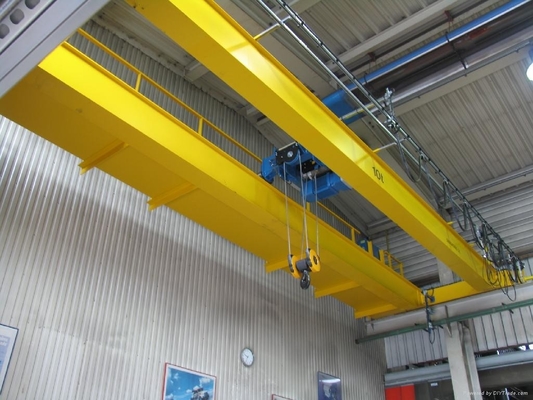 Capacidad doble de pintura amarilla de la grúa 20ton del EOT de la viga con la carretilla del alzamiento