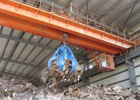 Planta de tratamiento de residuos de 20 toneladas con viga doble de grúa aérea con cubo de gancho agarrador