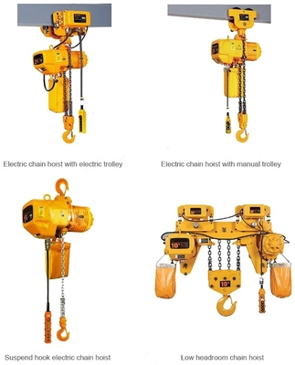 3,2 alzamiento de cadena de Ton Workshop Yellow Collor Electric con la carretilla del motor