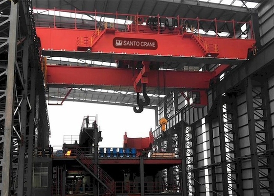 Grúa del cucharón de colada del gancho del doble de la grúa A7 de QDY 5-74/20 Ton Double Girder Steel Gantry