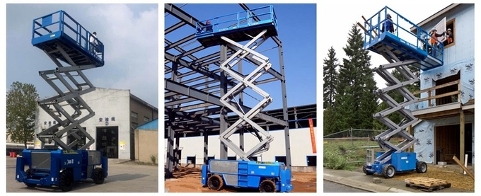 El terreno áspero industrial Scissor la máquina de la plataforma de las elevaciones con control positivo de la tracción